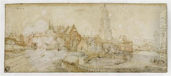 View Of The Town Of Rhenen Seen From Westpoort. - view 1