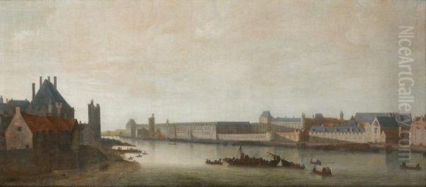 La Seine Vue Vers L'aval Depuis La Partie Sud Du Pont-neuf, Au Soleil Couchant - view 1