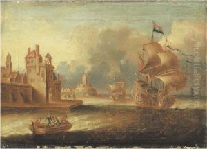 Navire Hollandais Pres D'une Cote