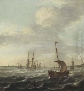 Marine With Sailing Ships. by Justus de Verwer