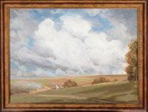 A Farm On The Wolds by Joseph Vickers De Ville