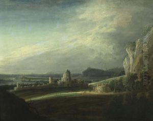 Weitblick Mit Ummauerter Stadt. by Jacob De Villeers