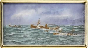 Battle On The High Seas by Thomas Jules, Baron De Vincotte