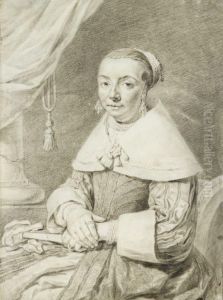 Portrait Of A Seated Lady by Cornelis De Visscher