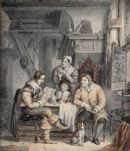 Zwei Gesellschaftsszenen by Samuel De Vletter