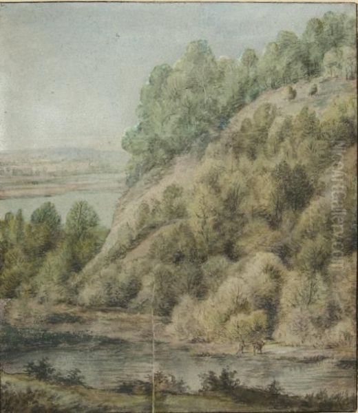 Promeneur Dans Un Paysage Montagneux Et Fluvial - view 1