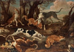 Dogs Attacking Foxes by Paul de Vos
