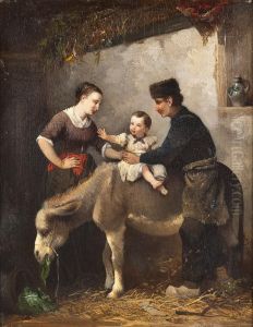 Junge Familie Im Stall by Anthony De Vries