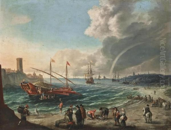 A Mediterranean Harbour Scene - view 1