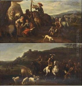 Sosta In Un Accampamento by Cornelis de Wael