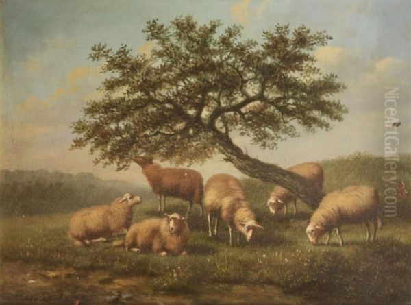 Landscape With Sheep Under A Tree - view 1