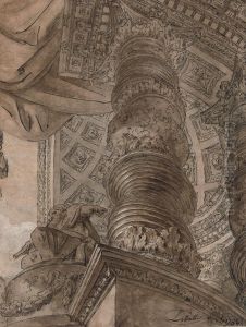 Capriccio With A Statue Of A Commander Beneath A Baldachin