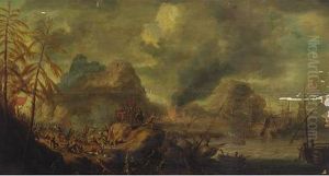 Turks In Battle by Jacob Jacobsz De Wet