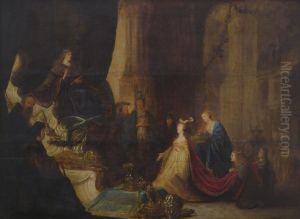 The Queen Of Sheba Before King Salomon by Jacob Willemsz de Wet the Elder