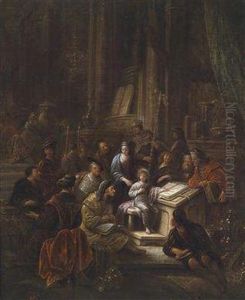 The Twelve-year-old Jesus In The Temple by Jacob Willemsz de Wet the Elder