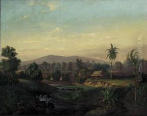 A Mountainous Wooded Landscape In Java