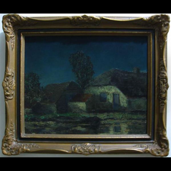 Farm, Evening; Windblown Trees - view 1