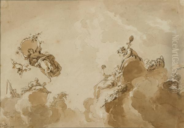 Le Triomphe De Flore, Projet De Plafond - view 1