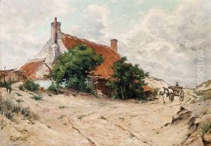 Maison De Pecheur Dans Les Dunes by Prosper De Wit
