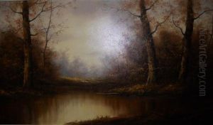 A Wooded Lanscape By A Lake by Emanuel de Witte