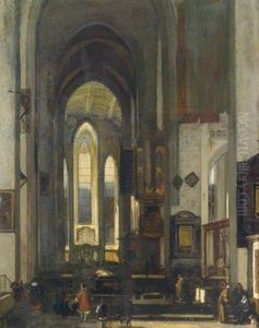 Umkreis Kircheninterieur Mit Figurenstaffage by Emanuel de Witte