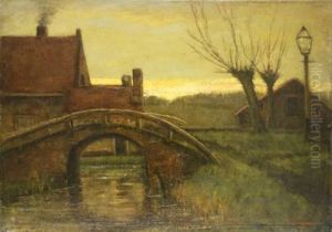 Bruggetje Over De Sloot Bij Boerderij by Willem de Zwart