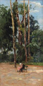 A Couple On A Bench by Willem de Zwart