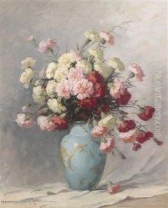 Carnations In A Vase by Adrienne Hermine Deak-Henczne