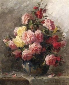 Roses In Avase by Adrienne Hermine Deak-Henczne