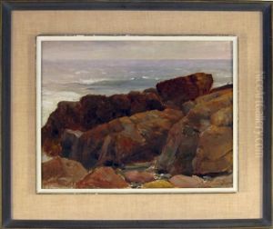 Rocky Shore Scene by Walter Lofthouse Dean