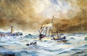 Steam And Sail, At The Harbour Mouth by William Edward James Dean