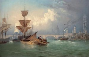 A View Of New London Bridge by Charles Deane