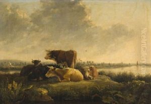 Troupeau De Vaches Dans Un Pre by John Dearman Birchall