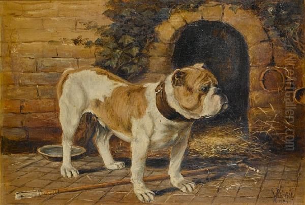Bulldog By A Kennel - view 1