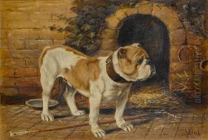 Bulldog By A Kennel