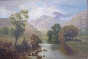 The Langdale Pikes,westmorland by Henry Golden Dearth