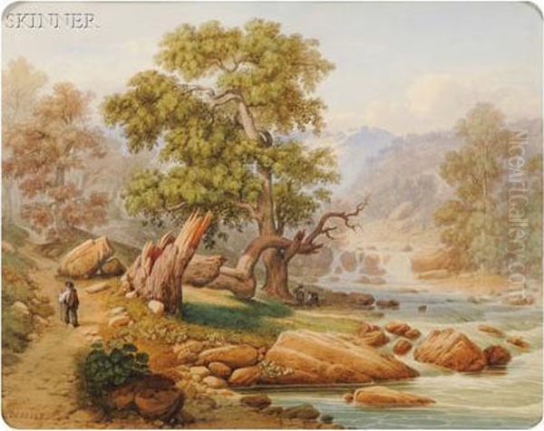 Figures By A Mountain Stream - view 1