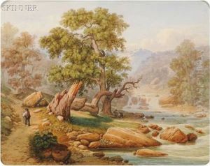 Figures By A Mountain Stream Figures By A Mountain Stream