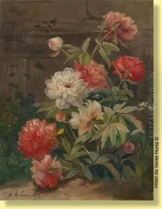 Jardin Fleuri De Pivoines by Alexandre Debrus