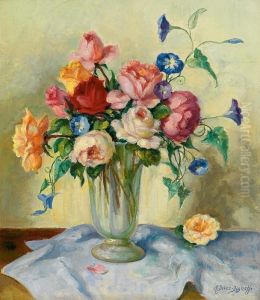 Bunter Rosenstraus Mit Winden Bunter Rosenstraus Mit Winden