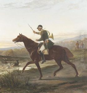 Auf Der Hirschjagd. by Alfred Charles Ferdinand Decaen