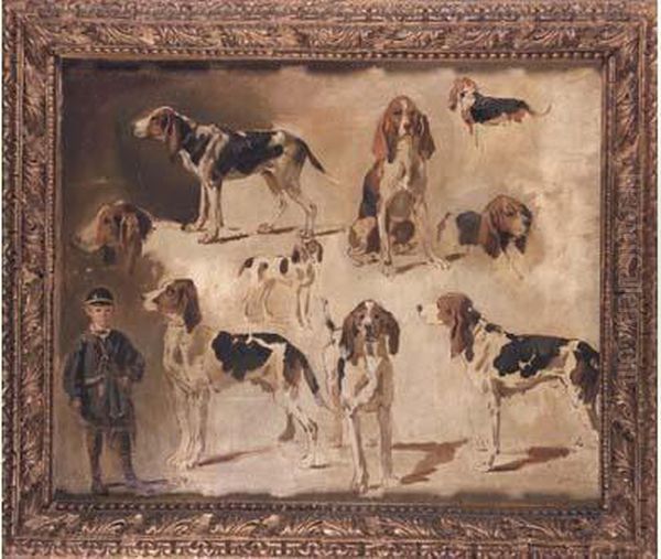 "etude De Chiens De Meute Et Jeune Valet De Chiens". - view 1