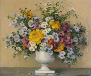 Michaelmas Daisies In An Urn