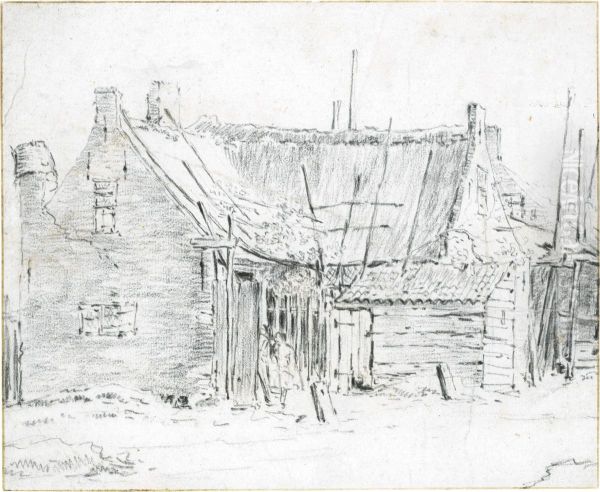 Farm Buildings, With Peasants At The Door - view 1