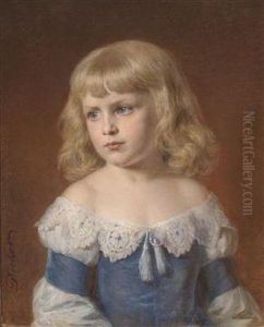 Portrait Of A Blonde Girl by Georg Decker