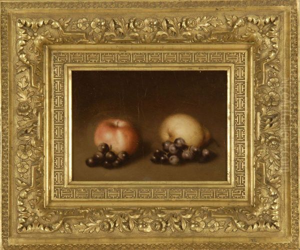 Still Life With Apple, Pear, And Grapes by Joseph Decker
