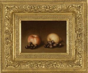 Still Life With Apple, Pear, And Grapes by Joseph Decker