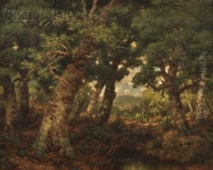 View Of A Clearing Through A Grove by Robert Melvin Decker