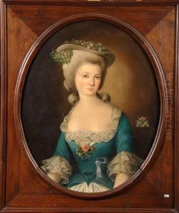 Portrait D'une Dame De Qualite Dans Le Gout Du Xviiieme by Pierre-Joseph Dedreux-Dorcy
