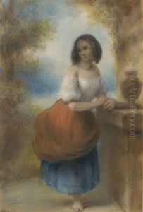 Madchen Am Brunnen by Pierre-Joseph Dedreux-Dorcy